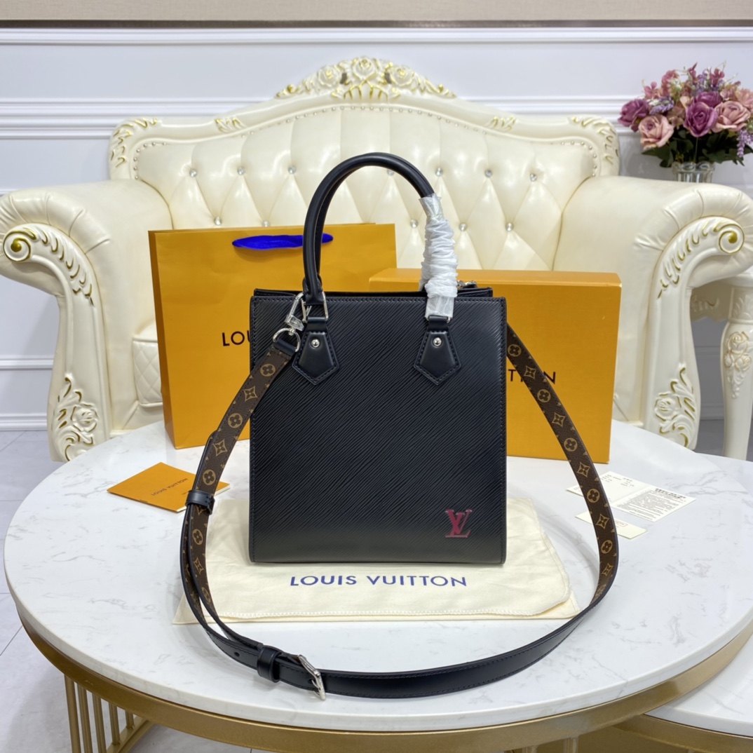 Louis Vuitton SAC PLAT BB Handbag Epi Leather M58660 Black